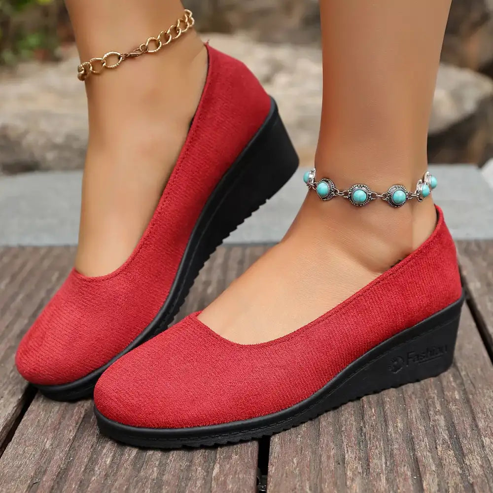 Wedge Heel Slip-On Loafers