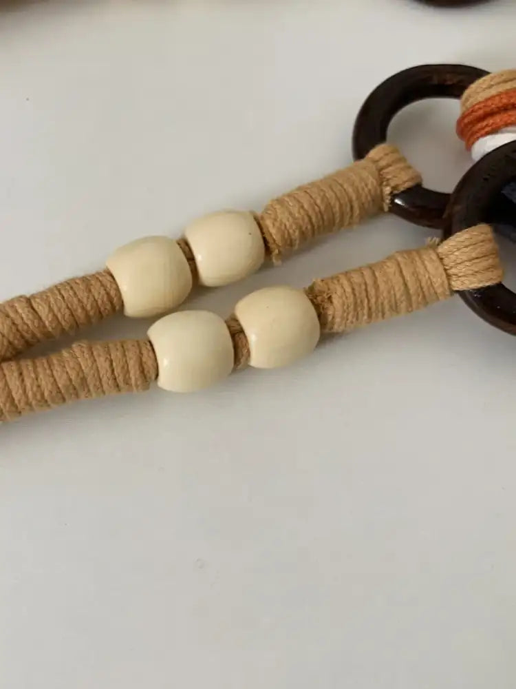 Woven Fringe Shoulder Bag with Wooden Handle