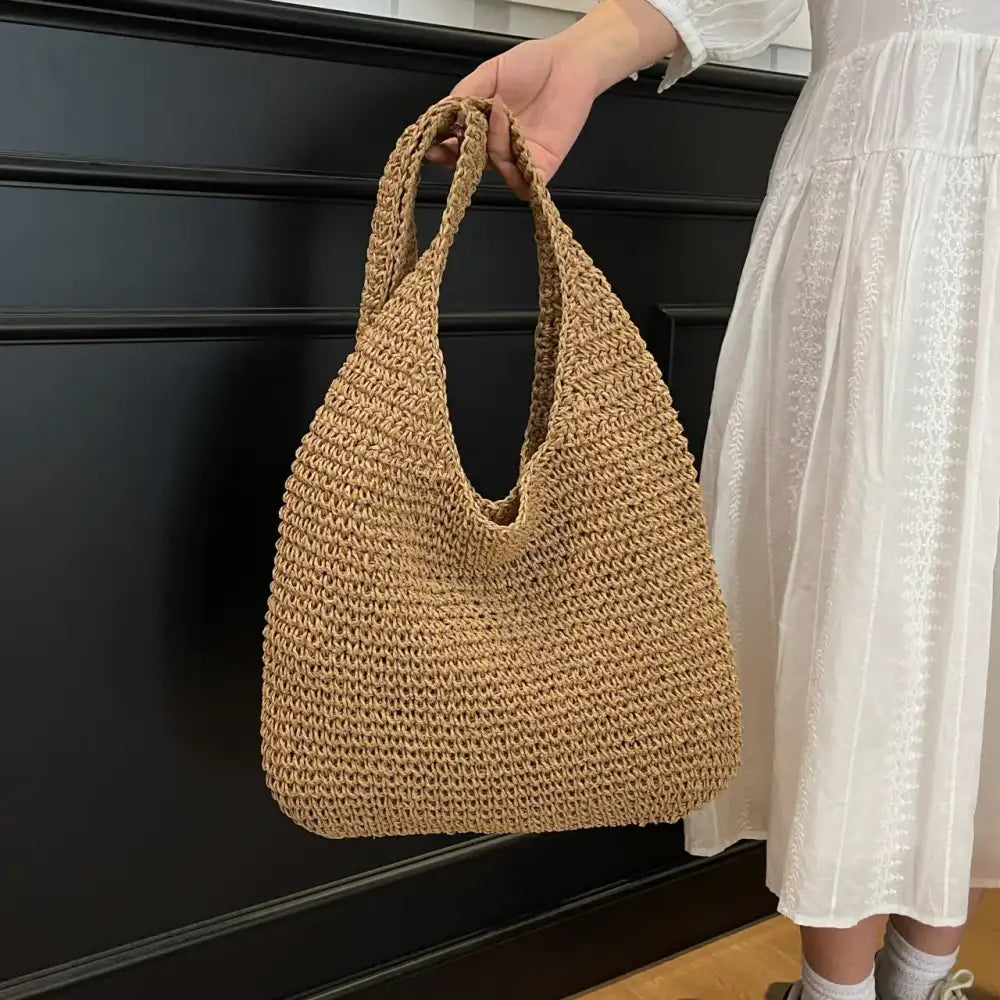 Woven Straw Hobo Shoulder Bag