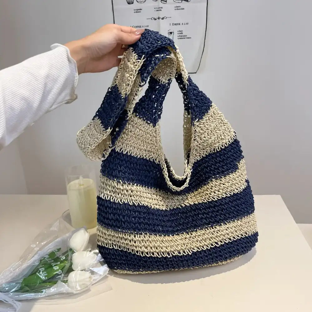 Woven Straw Hobo Shoulder Bag