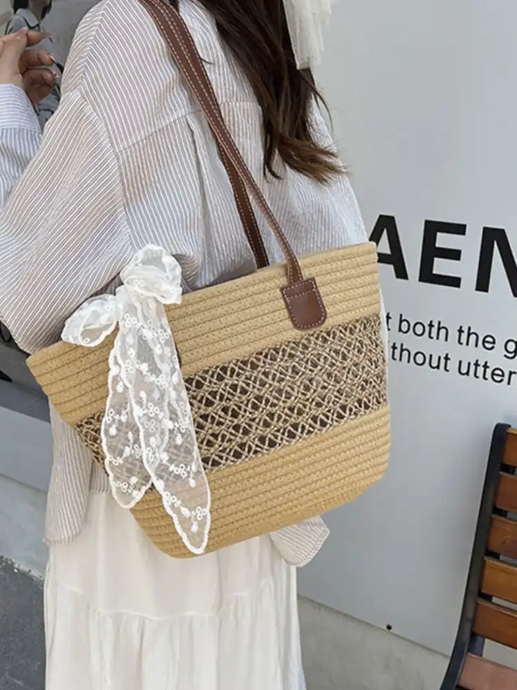 Woven Straw Shoulder Bag