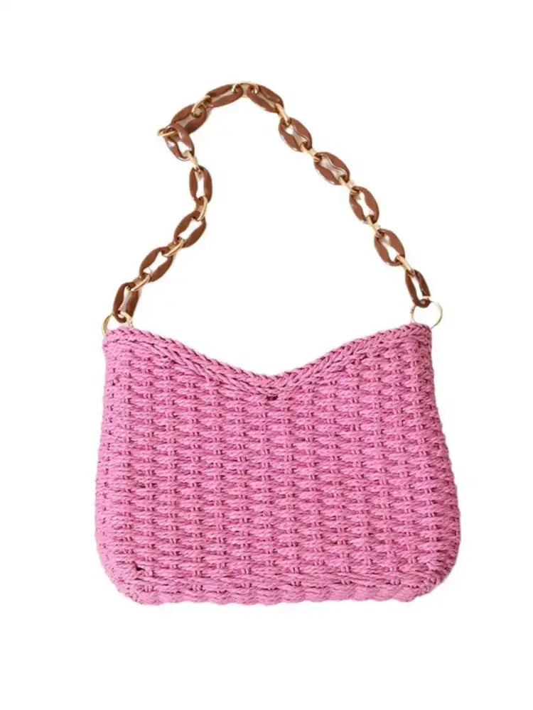Woven Straw Shoulder Bag