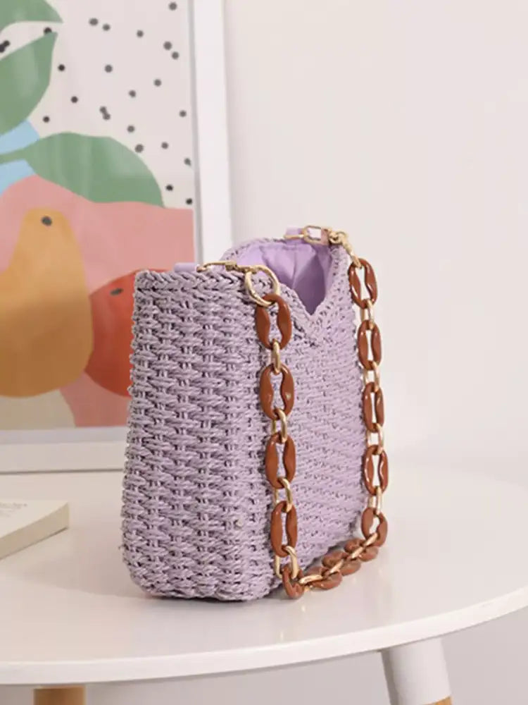 Woven Straw Shoulder Bag