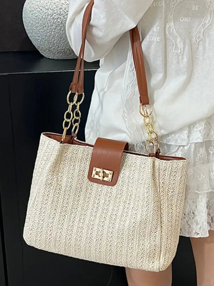 Woven Straw Shoulder Bag