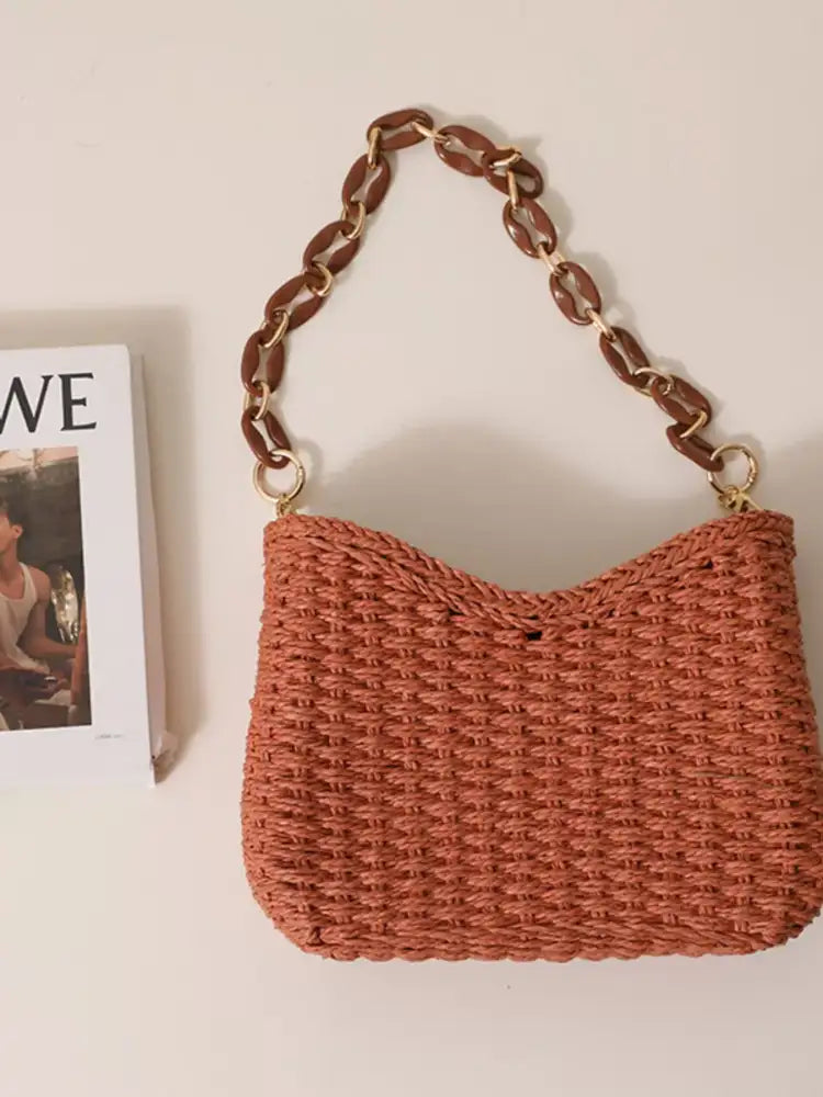 Woven Straw Shoulder Bag