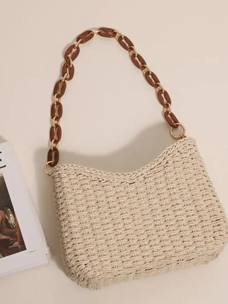 Woven Straw Shoulder Bag