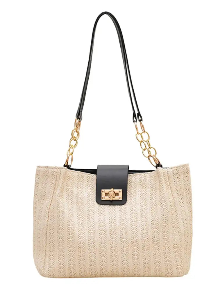 Woven Straw Shoulder Bag
