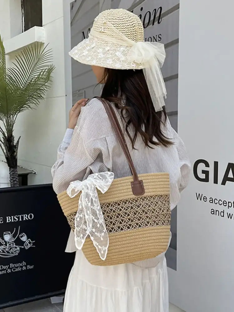 Woven Straw Shoulder Bag