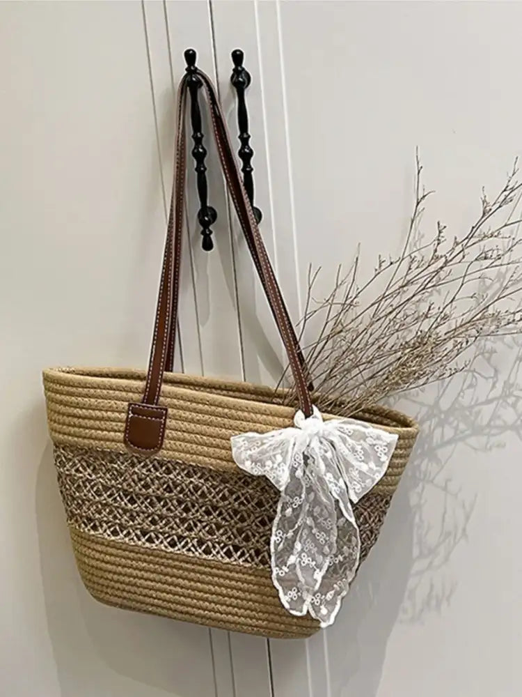 Woven Straw Shoulder Bag