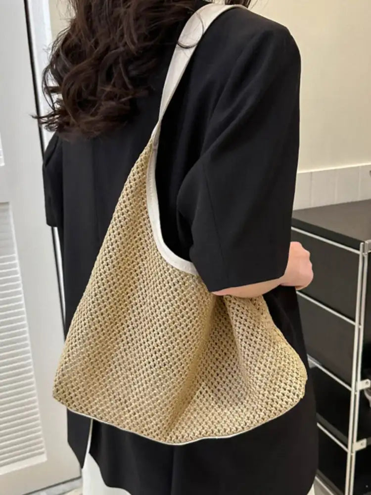 Woven Straw Shoulder Bag