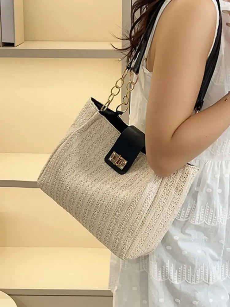 Woven Straw Shoulder Bag