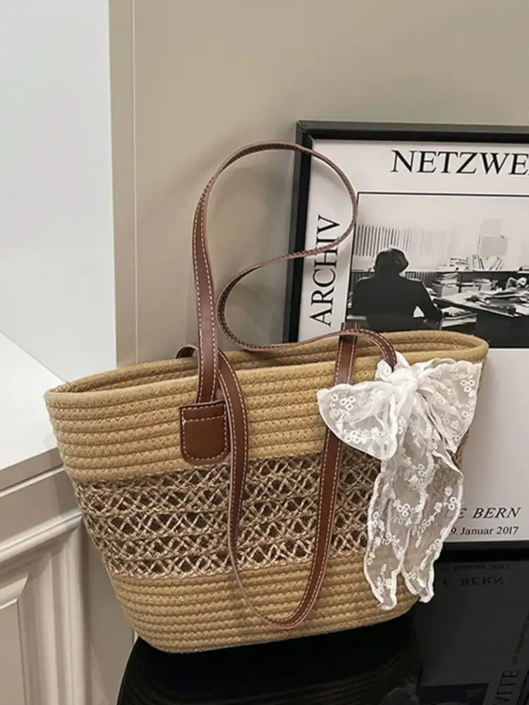 Woven Straw Shoulder Bag