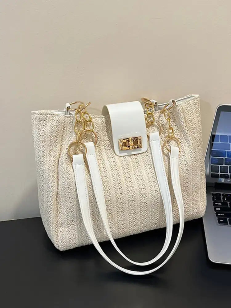 Woven Straw Shoulder Bag