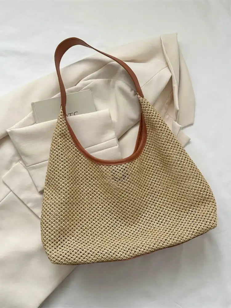 Woven Straw Shoulder Bag