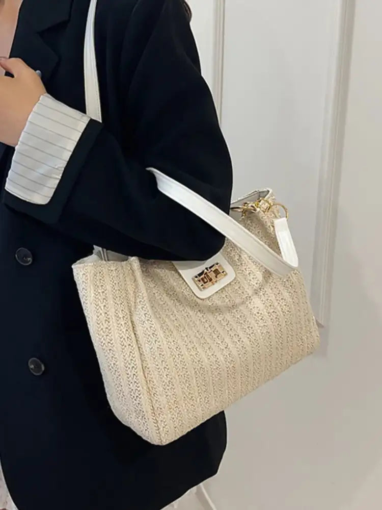 Woven Straw Shoulder Bag