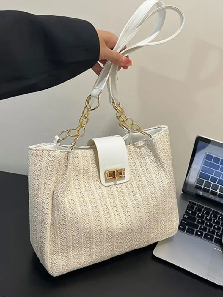 Woven Straw Shoulder Bag