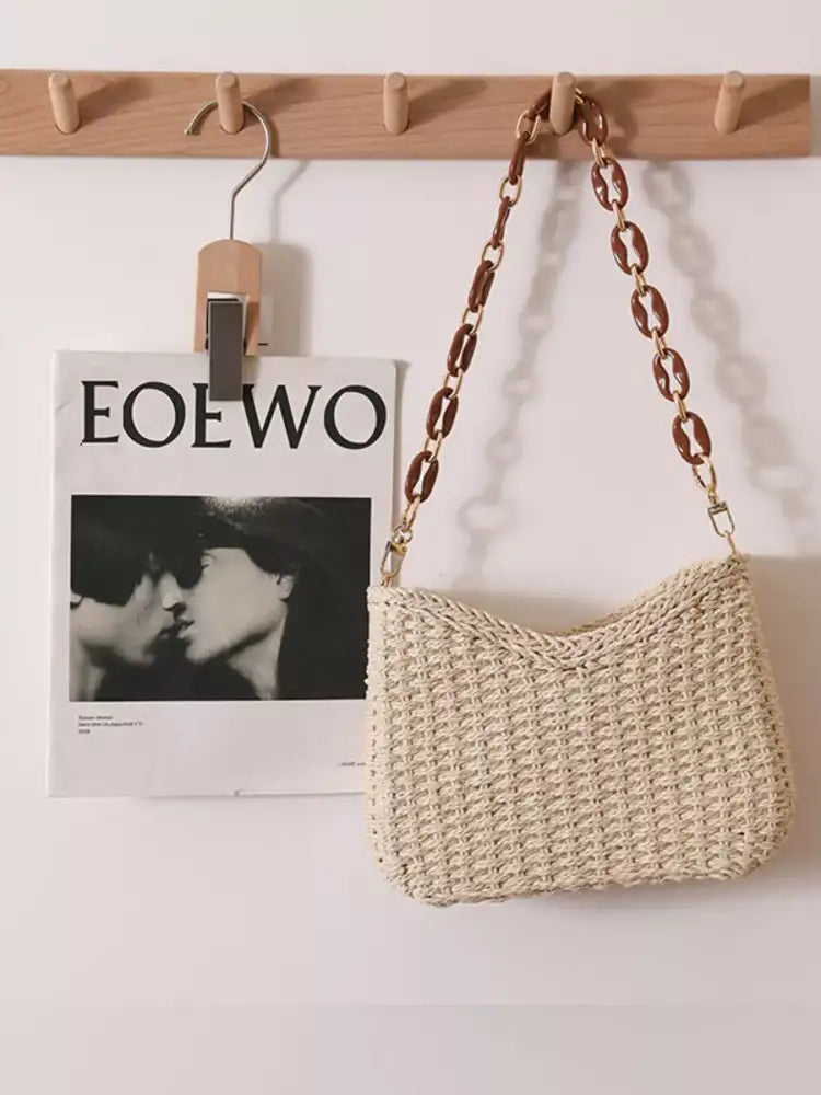 Woven Straw Shoulder Bag