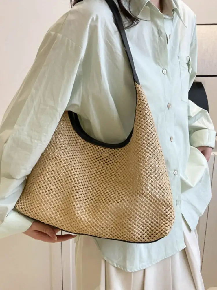 Woven Straw Shoulder Bag