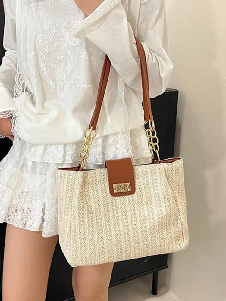 Woven Straw Shoulder Bag