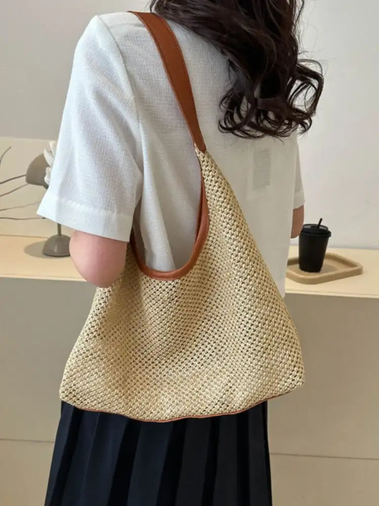Woven Straw Shoulder Bag