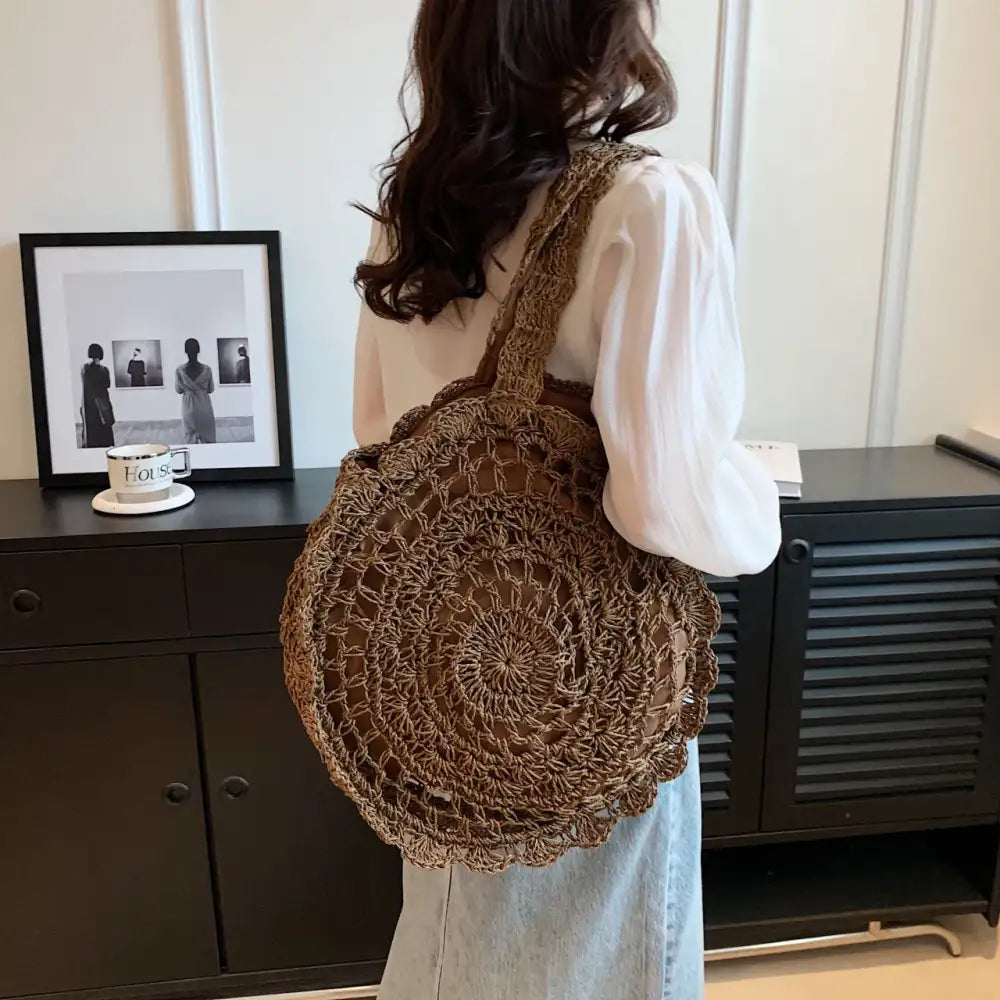 Woven Straw Shoulder Bag