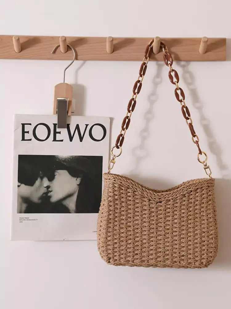 Woven Straw Shoulder Bag
