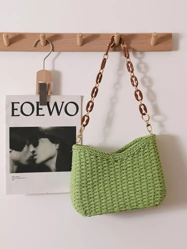 Woven Straw Shoulder Bag