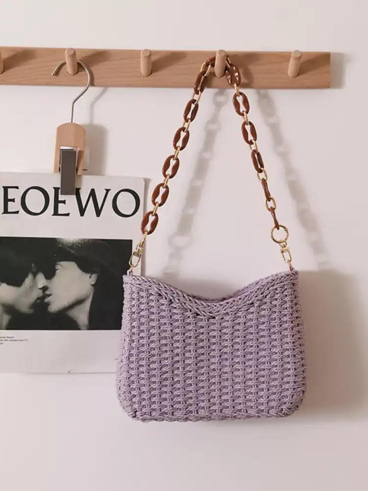 Woven Straw Shoulder Bag