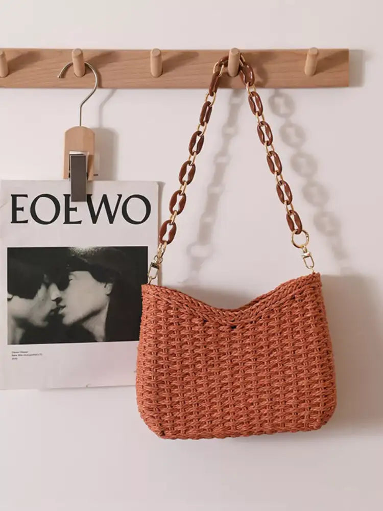 Woven Straw Shoulder Bag
