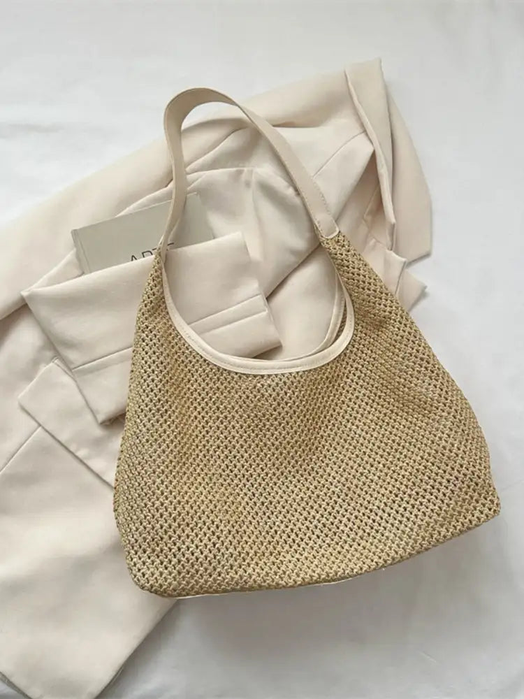 Woven Straw Shoulder Bag