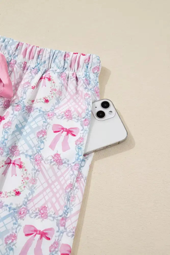 Women’s Frill Drawstring Two-Piece Set Polyester Spandex