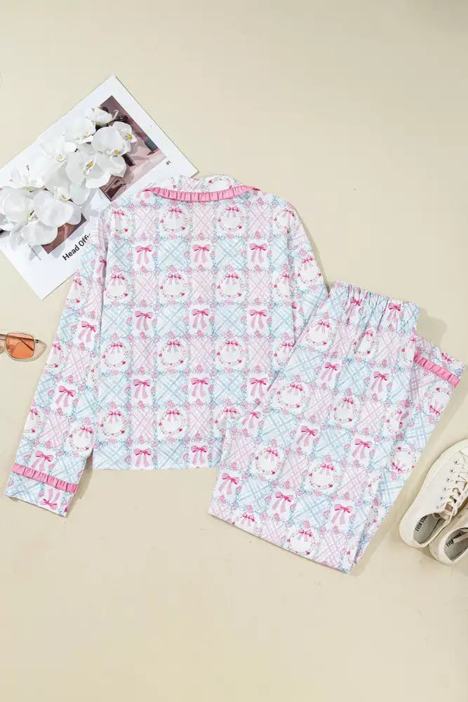 Women’s Frill Drawstring Two-Piece Set Polyester Spandex