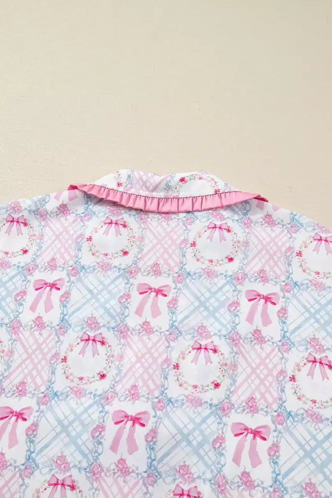 Women’s Frill Drawstring Two-Piece Set Polyester Spandex