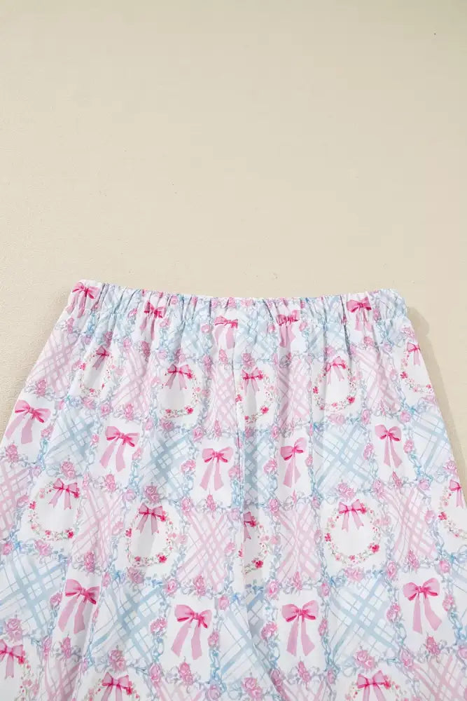 Women’s Frill Drawstring Two-Piece Set Polyester Spandex