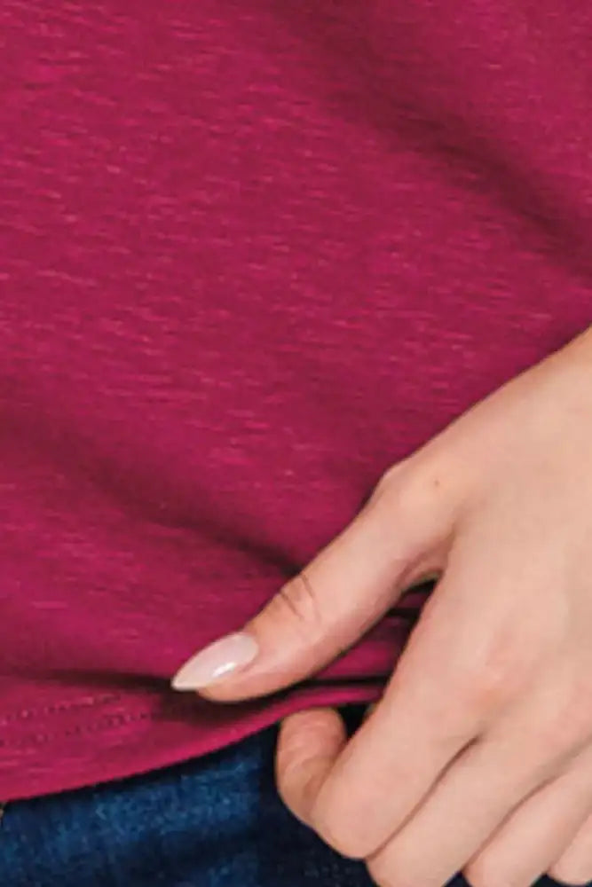 Zenana Cotton Modal Slub Rolled Sleeve T-Shirt