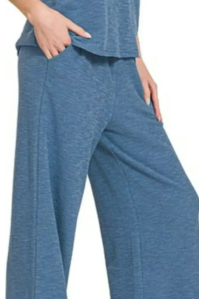 Zenana Cotton Slub Tank & Pants Set