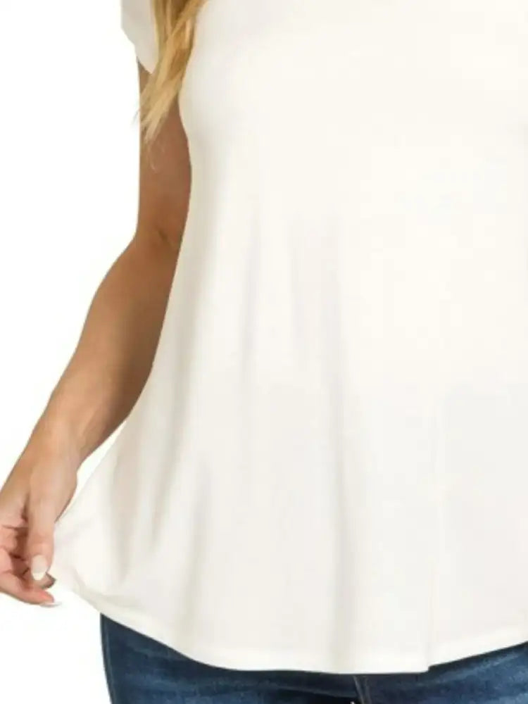 Zenana Flowy Round Hem Rayon Short Sleeve T-Shirt