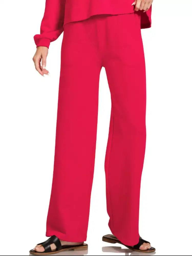 Zenana French Rib Pullover and Pants Set