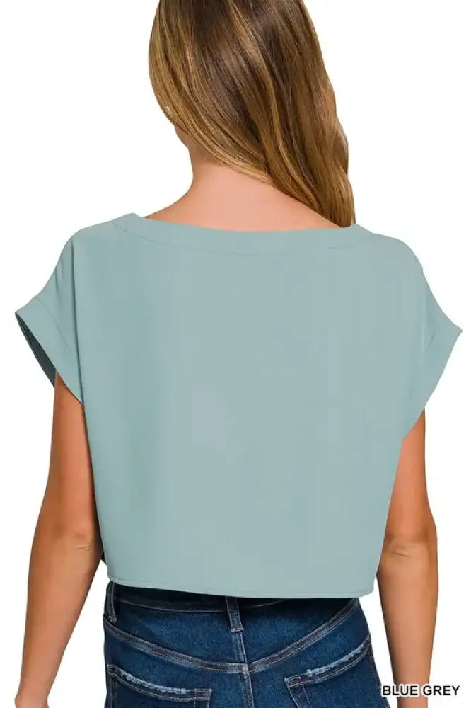 Zenana Heavy Woven Span Crop Tee & Skirt Set