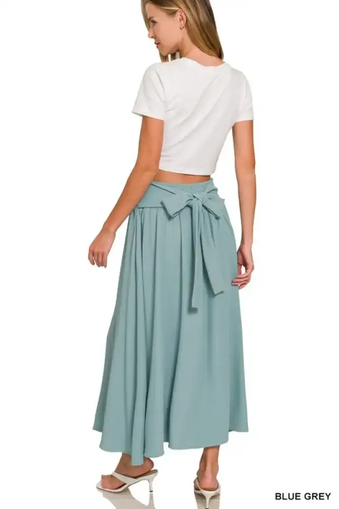 Zenana Heavy Woven Span Crop Tee & Skirt Set