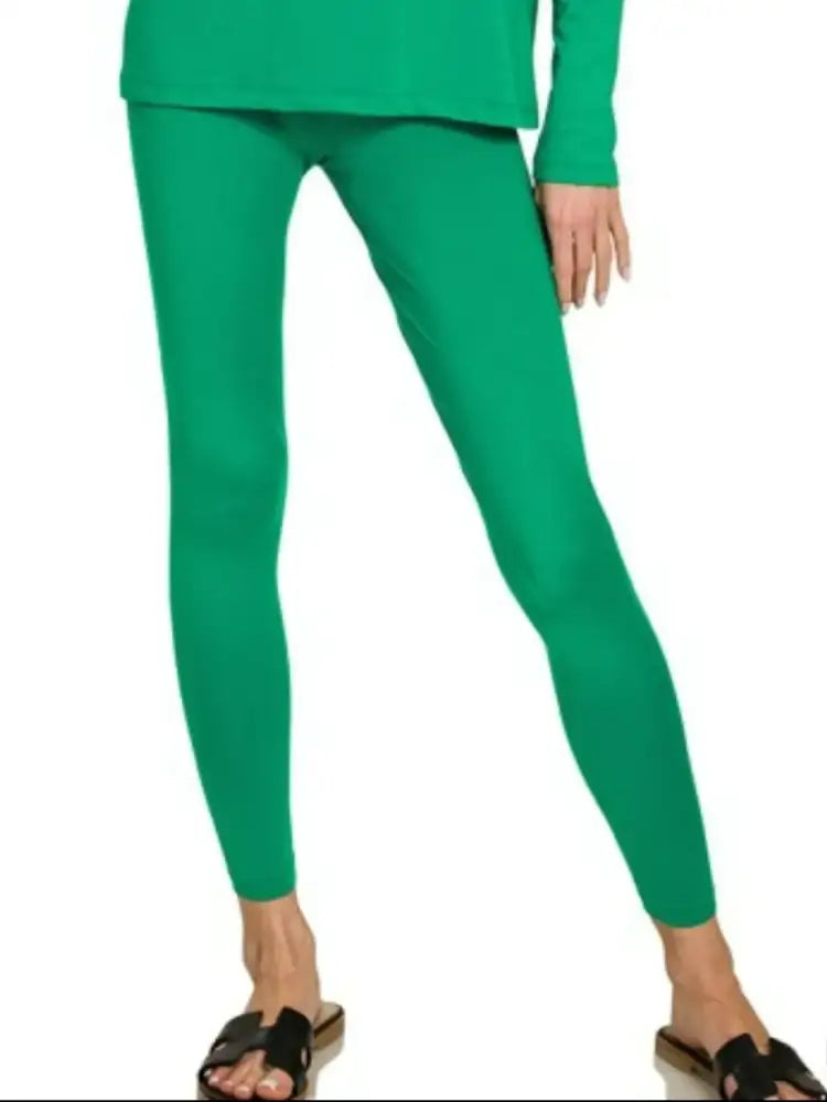 Zenana Microfiber Round Neck Top and Leggings Set