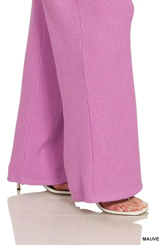 Zenana Rolled Sleeve Top and Pants Sweater Set