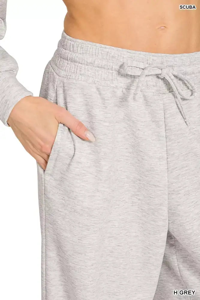 Zenana Scuba Crewneck Pullover and Pants Set