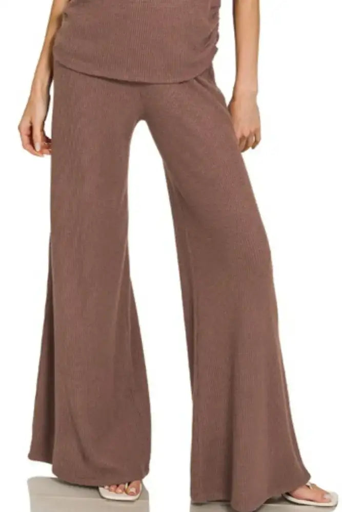Zenana Sweater Mock Neck Top & Long Pants Set