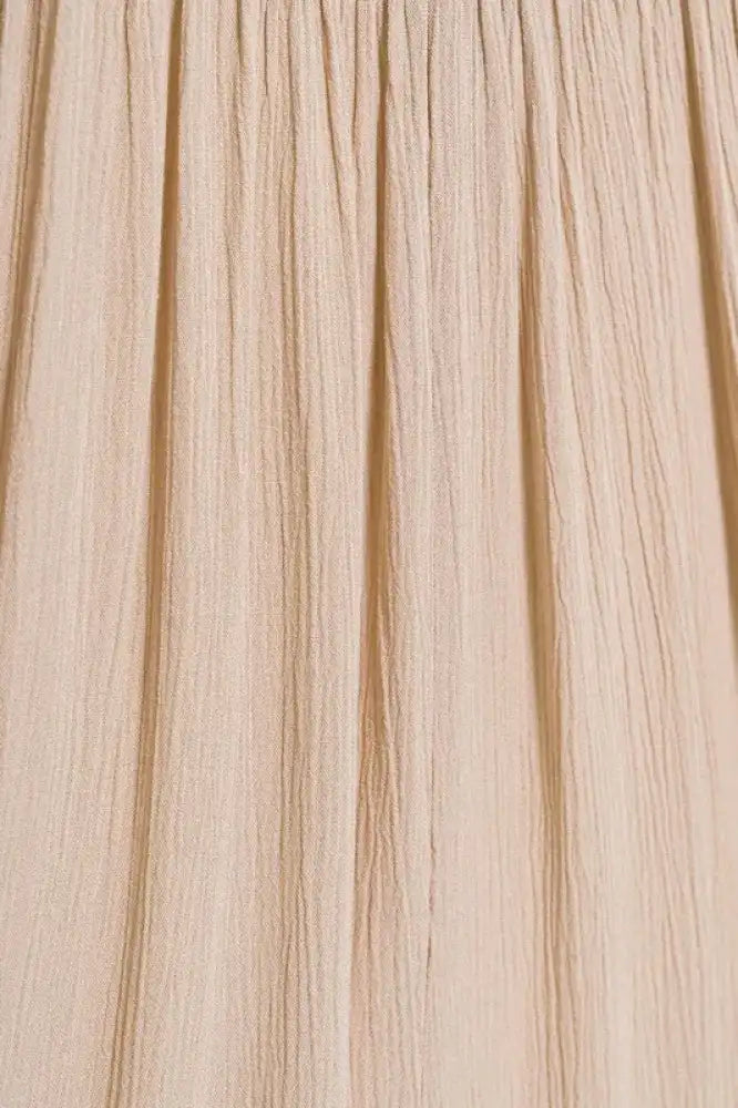 Zenana Woven Crinkle Gauze Crop Tee and Skirt Set