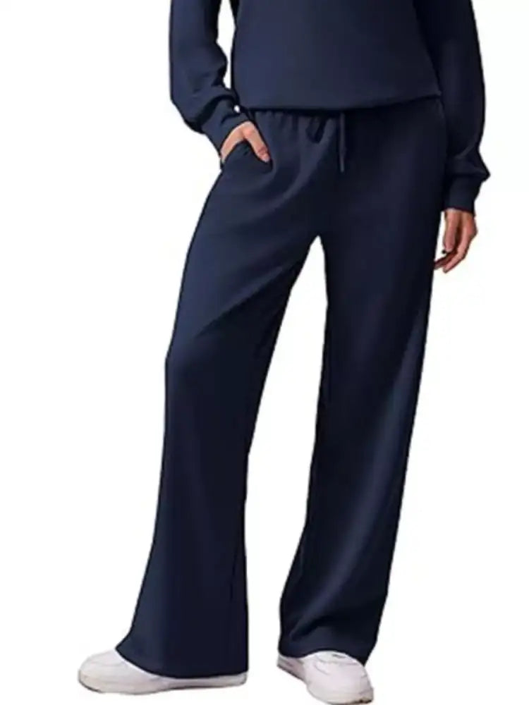 Zip Collar Dropped Shoulder Top and Pants Set