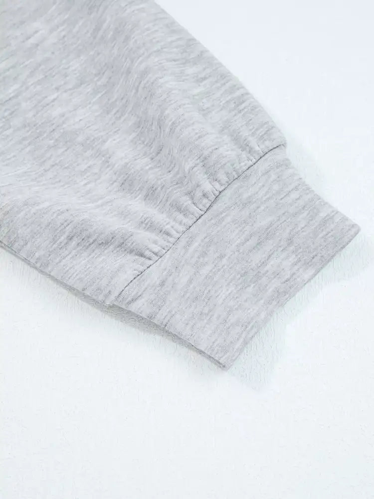 Zip Collar Long Sleeve Top and Drawstring Pants Set