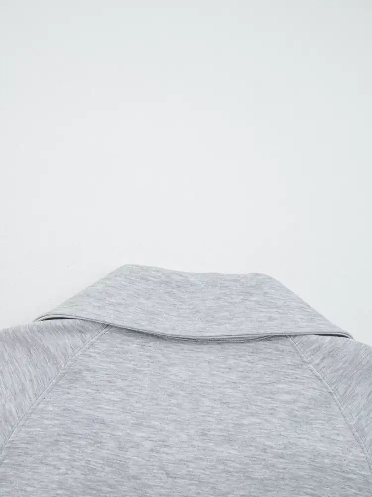 Zip Collar Long Sleeve Top and Drawstring Pants Set