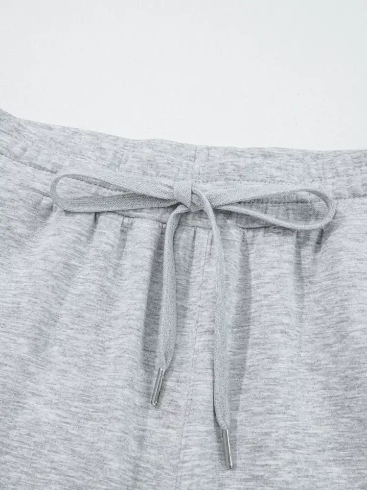 Zip Collar Long Sleeve Top and Drawstring Pants Set