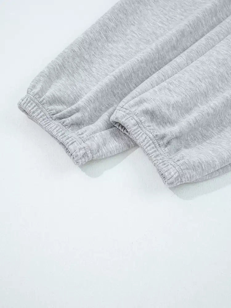 Zip Collar Long Sleeve Top and Drawstring Pants Set